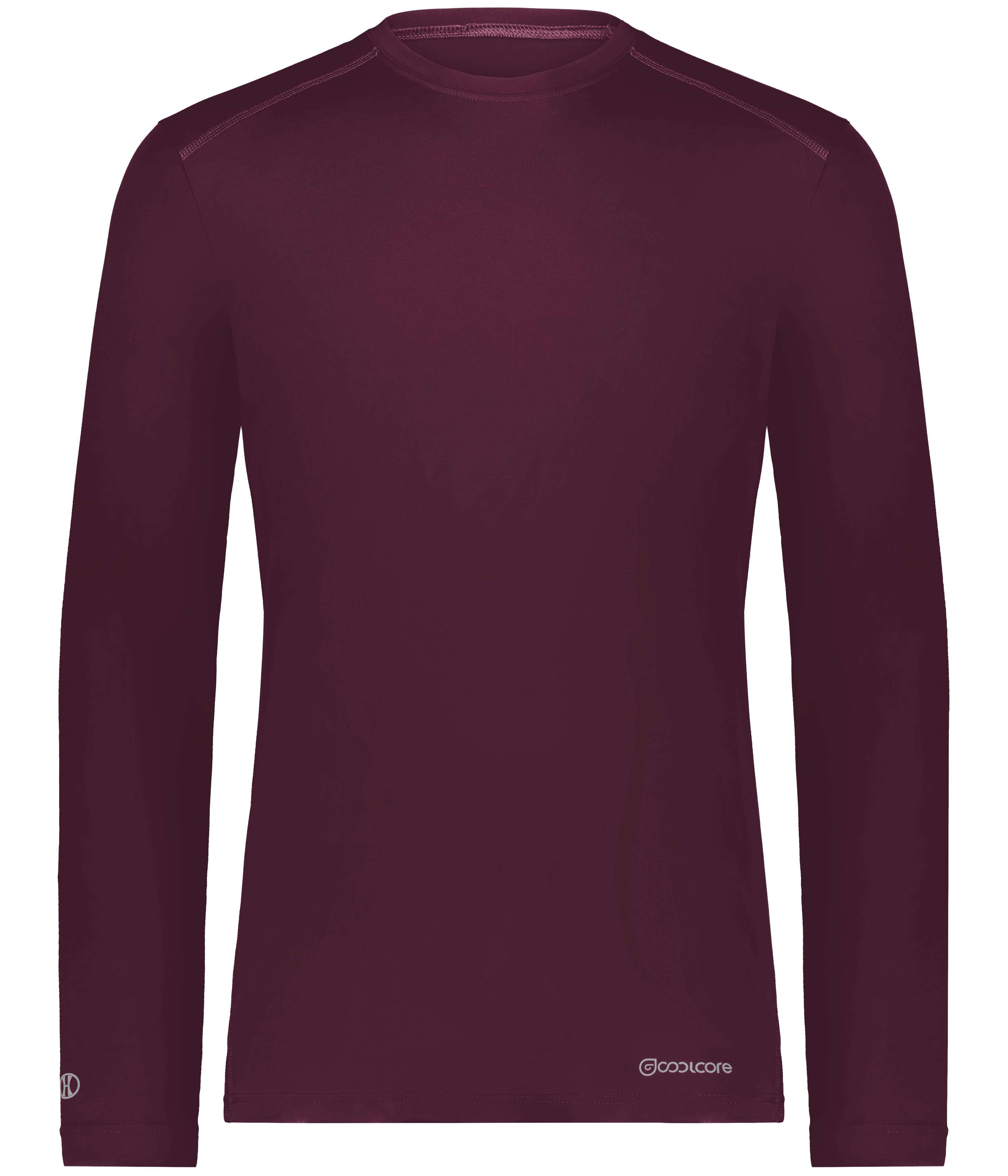 Holloway Coolcore Essential Long Sleeve Tee in Maroon