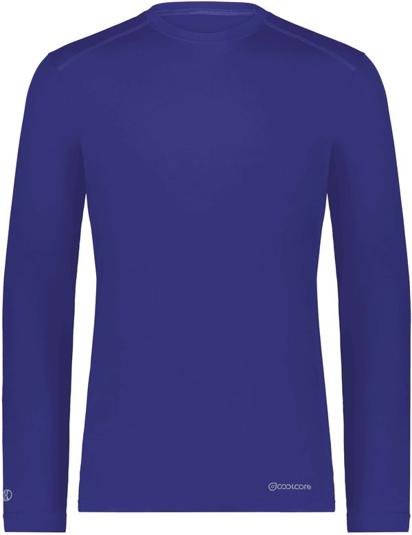 Am image of a Custom Holloway Coolcore Essential Long Sleeve Tee in Purple!
