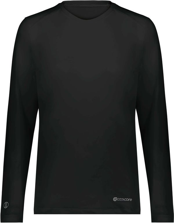 Am image of a Custom Holloway Ladies Coolcore Essential Long Sleeve Tee in Black!