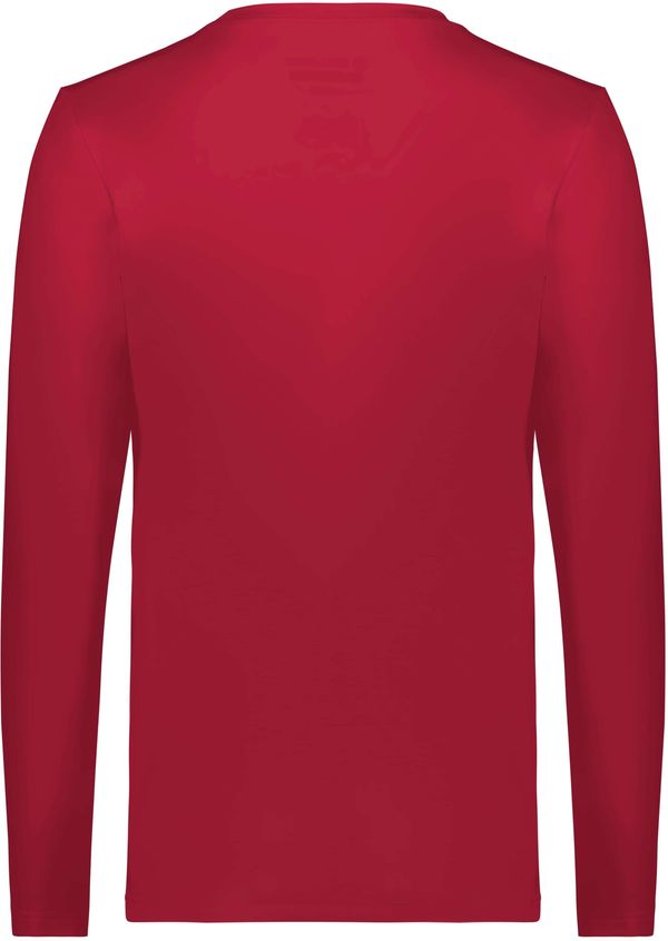 Am image of a Custom Holloway Ladies Coolcore Essential Long Sleeve Tee in Scarlet!