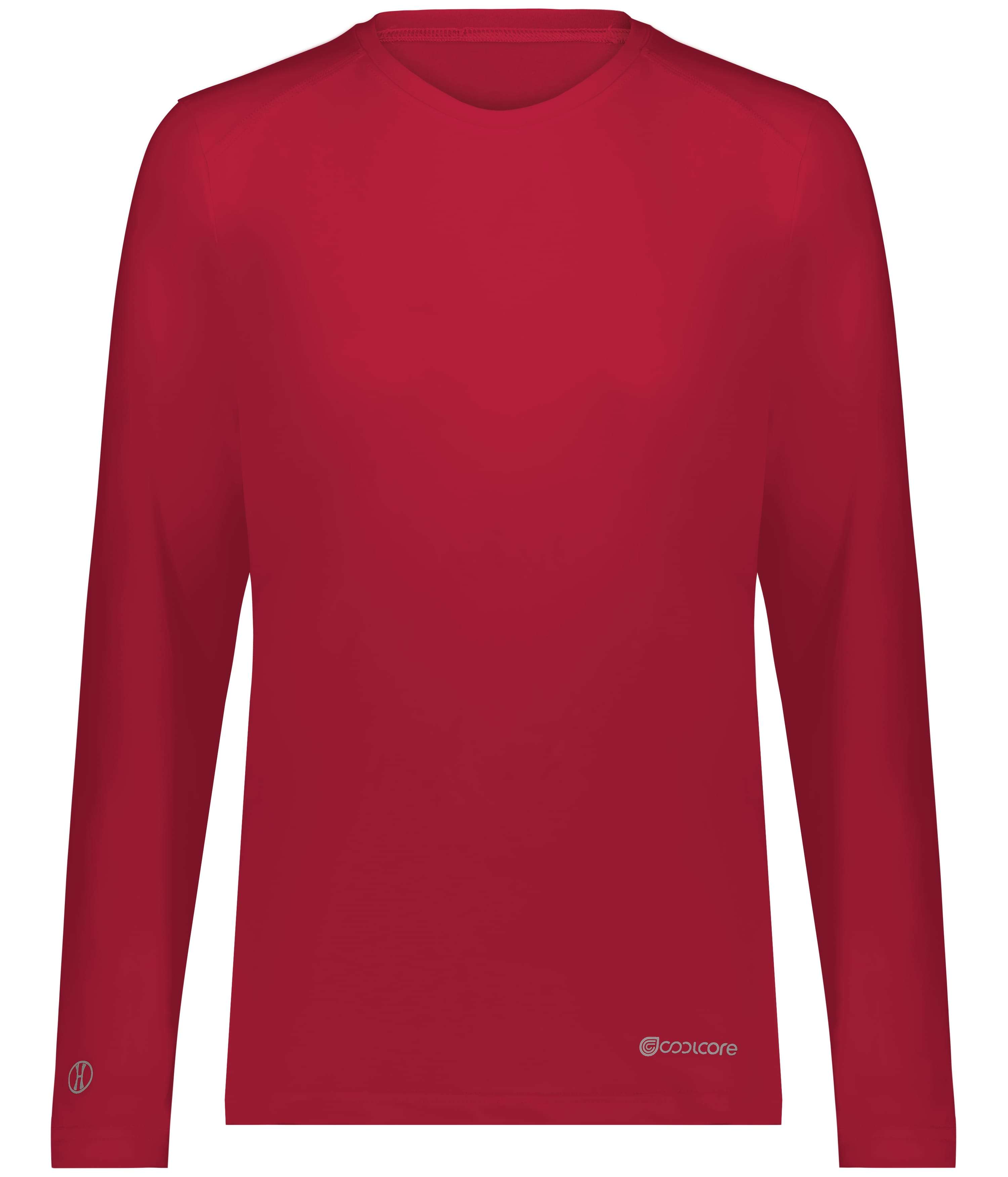 Holloway Ladies Coolcore Essential Long Sleeve Tee in Scarlet