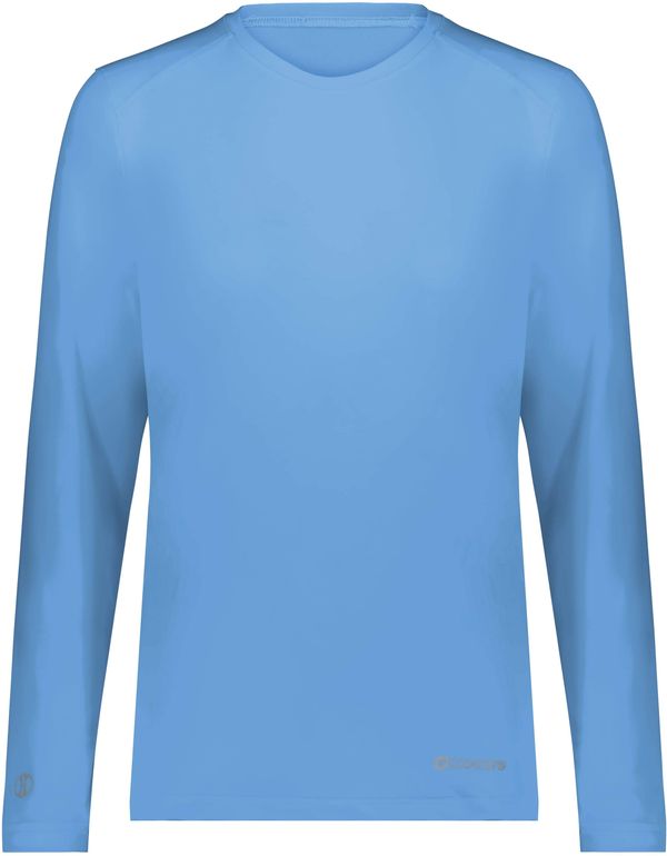 Am image of a Custom Holloway Ladies Coolcore Essential Long Sleeve Tee in Columbia Blue!