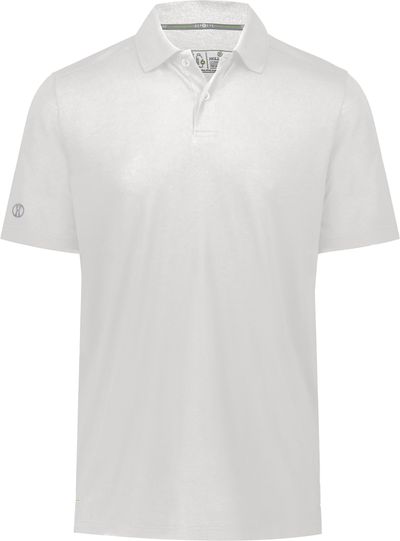 Am image of a Custom Holloway Repreve Eco Polo in White!