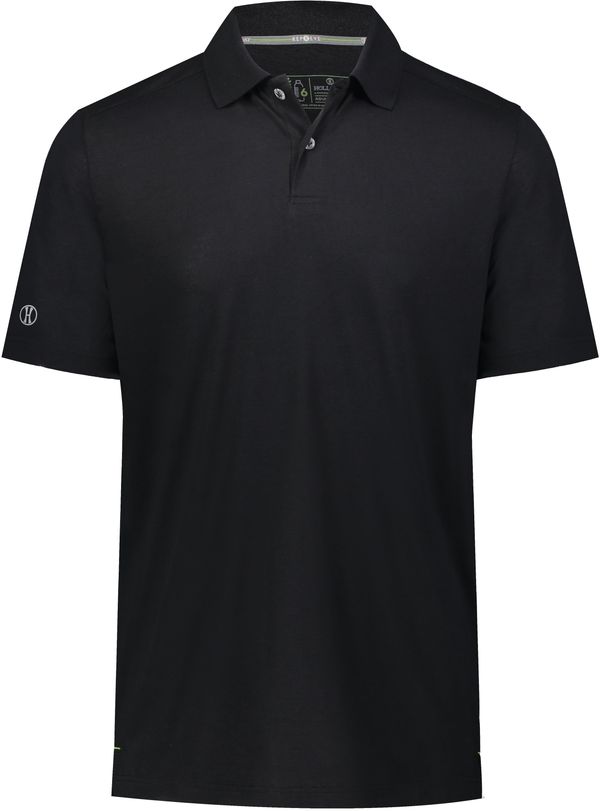 Am image of a Custom Holloway Repreve Eco Polo in Black!