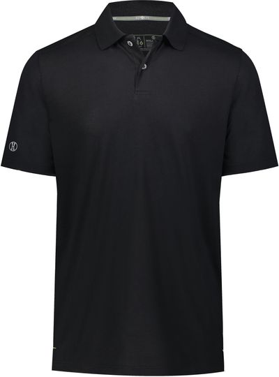 Am image of a Custom Holloway Repreve Eco Polo in Black!