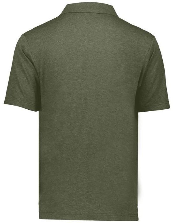 Am image of a Custom Holloway Repreve Eco Polo in Olive Heather!