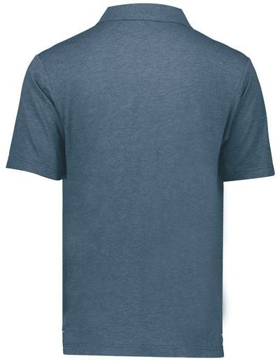 Am image of a Custom Holloway Repreve Eco Polo in Storm Heather!