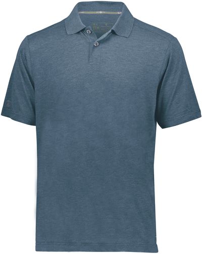 Am image of a Custom Holloway Repreve Eco Polo in Storm Heather!