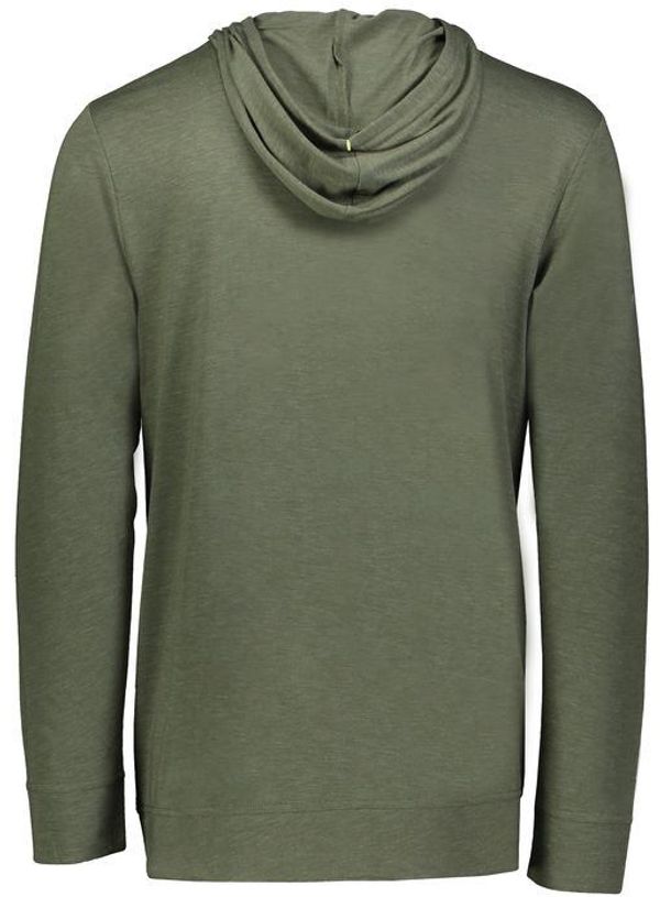 Am image of a Custom Holloway Repreve Eco Hoodie in Olive Heather!