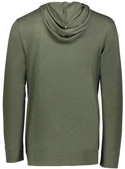 Am image of a Custom Holloway Repreve Eco Hoodie in Olive Heather!