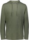 Am image of a Custom Holloway Repreve Eco Hoodie in Olive Heather!