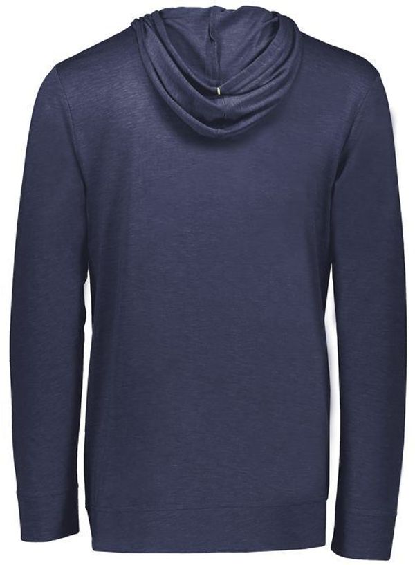 Am image of a Custom Holloway Repreve Eco Hoodie in Navy Heather!
