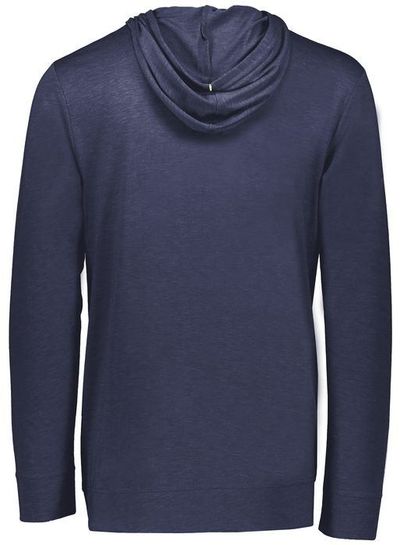 Am image of a Custom Holloway Repreve Eco Hoodie in Navy Heather!
