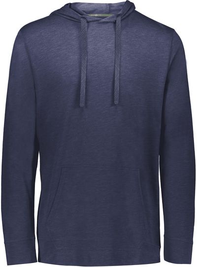 Am image of a Custom Holloway Repreve Eco Hoodie in Navy Heather!