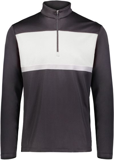 Am image of a Custom Holloway Prism Bold Quarter Zip Pullover in Black/White!
