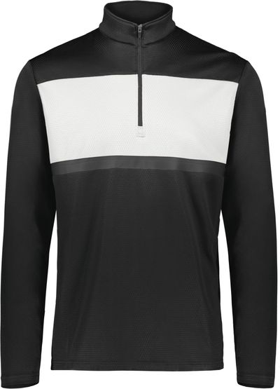 Am image of a Custom Holloway Prism Bold Quarter Zip Pullover in Carbon/White!