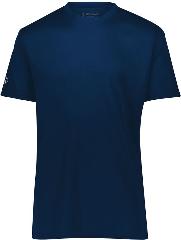 Am image of a Custom Holloway Momentum Tee in Navy!