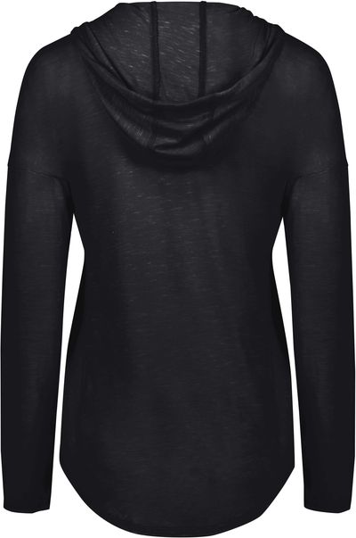 Am image of a Custom Holloway Ladies Monterey Hoodie in Black Heather!