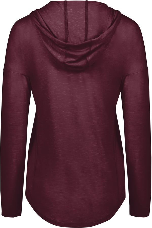 Am image of a Custom Holloway Ladies Monterey Hoodie in Maroon Heather!