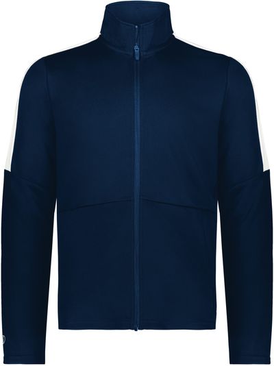 Am image of a Custom Holloway Youth Crosstown Jacket in Navy/White!