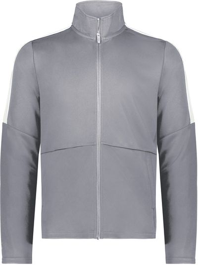 Am image of a Custom Holloway Youth Crosstown Jacket in Graphite/White!