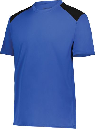Am image of a Custom Holloway Youth Momentum Team Tee in Royal/Black!