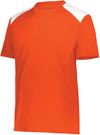 Am image of a Custom Holloway Youth Momentum Team Tee in Orange/White!