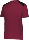 Am image of a Custom Holloway Youth Momentum Team Tee in Maroon/Black!
