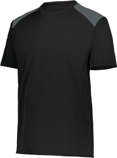 Am image of a Custom Holloway Youth Momentum Team Tee in Black/Iron!