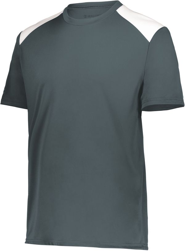 Am image of a Custom Holloway Youth Momentum Team Tee in Iron/White!