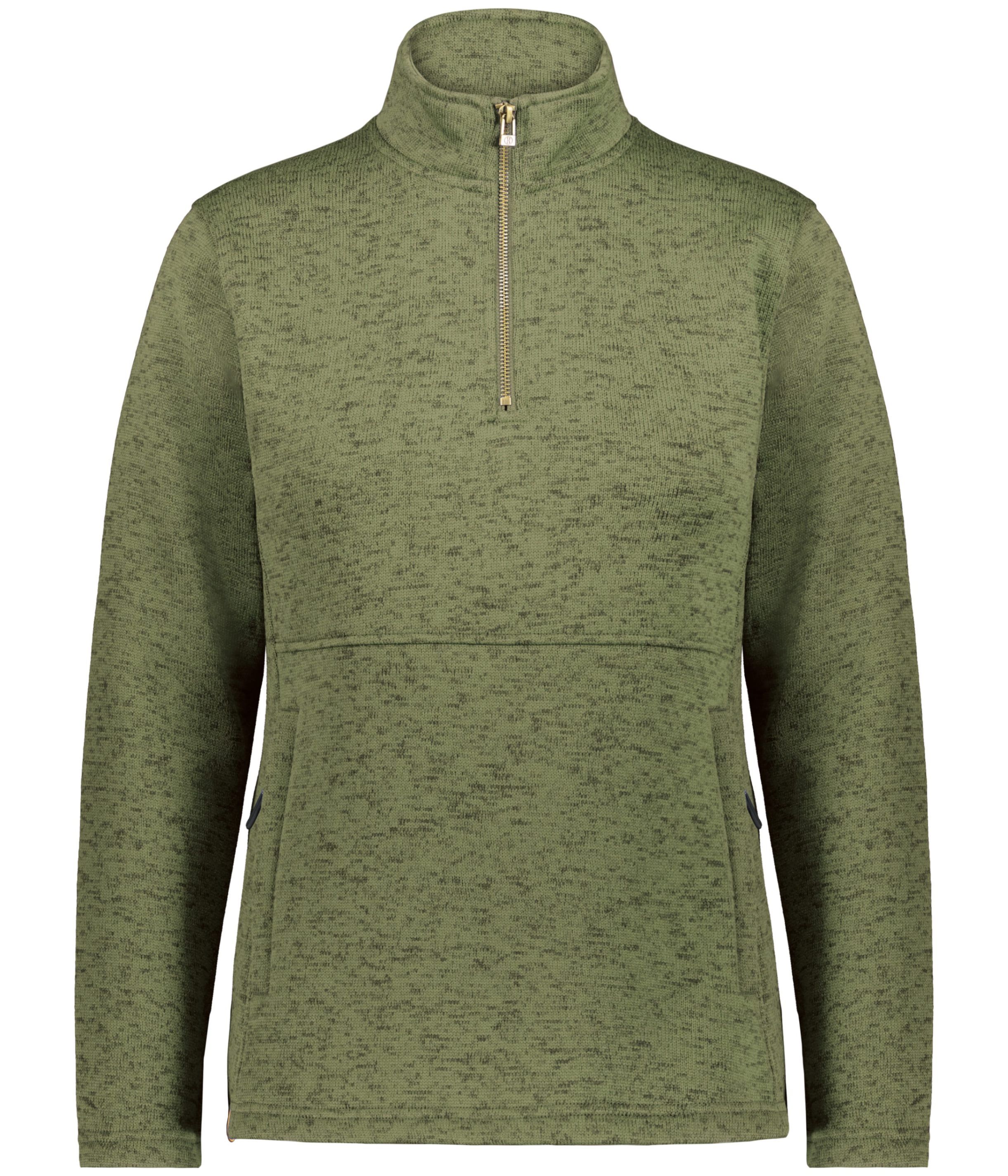 Holloway Ladies Alpine Sweater Fleece Quarter Zip in Olive Heather