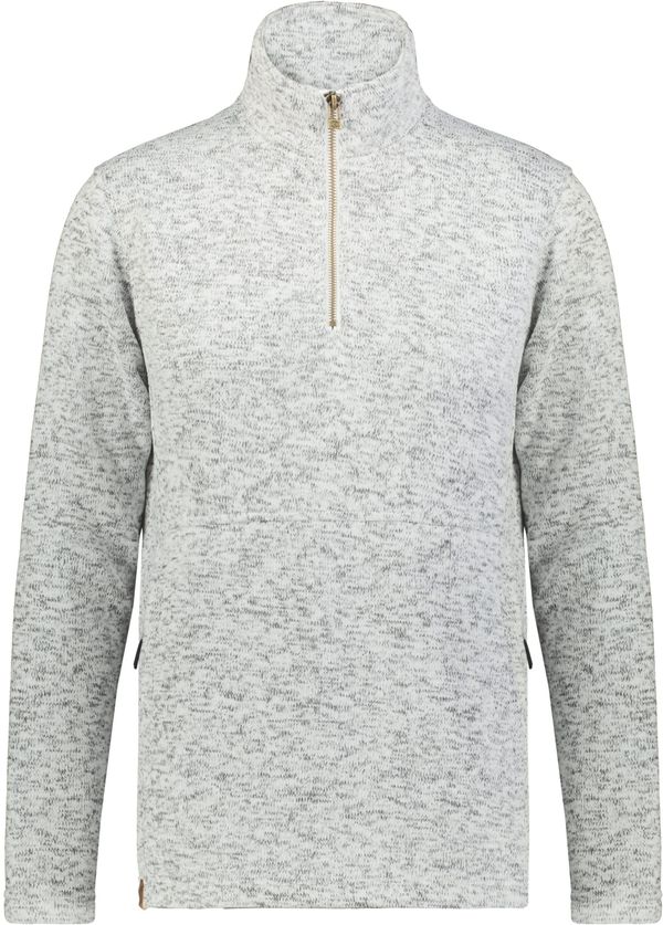 Am image of a Custom Holloway Ladies Alpine Sweater Fleece Quarter Zip in Silver Heather!