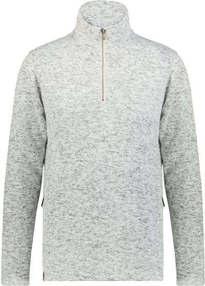 Am image of a Custom Holloway Ladies Alpine Sweater Fleece Quarter Zip in Silver Heather!