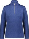 Am image of a Custom Holloway Ladies Alpine Sweater Fleece Quarter Zip in Navy Heather!
