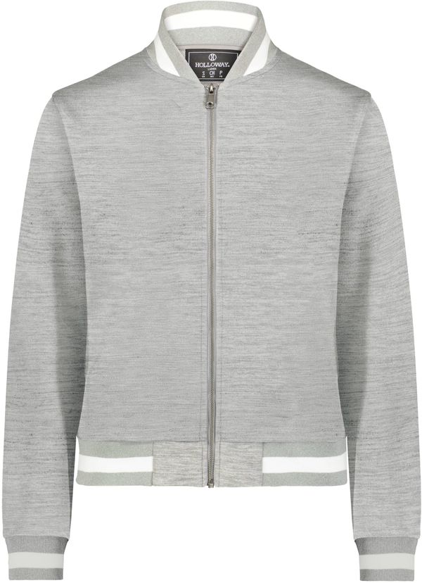 Am image of a Custom Holloway Ladies V Street Full Zip Jacket in Athletic Heather/White!