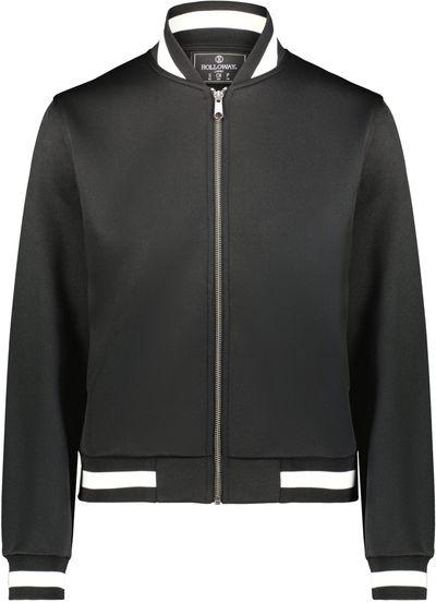 Am image of a Custom Holloway Ladies V Street Full Zip Jacket in Black/White!