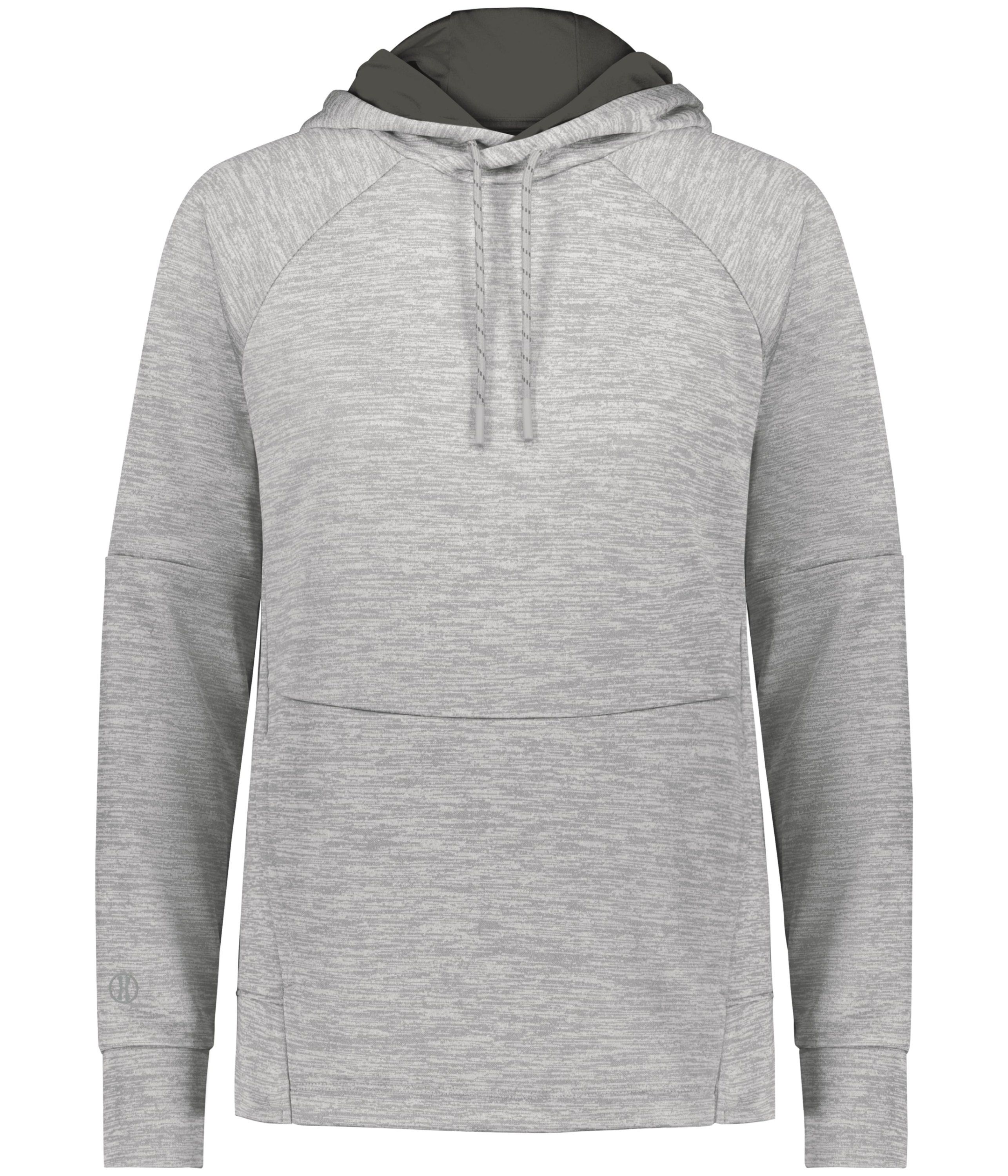 Holloway Ladies All Pro Performance Fleece Hoodie in Athletic Grey Heather/Iron