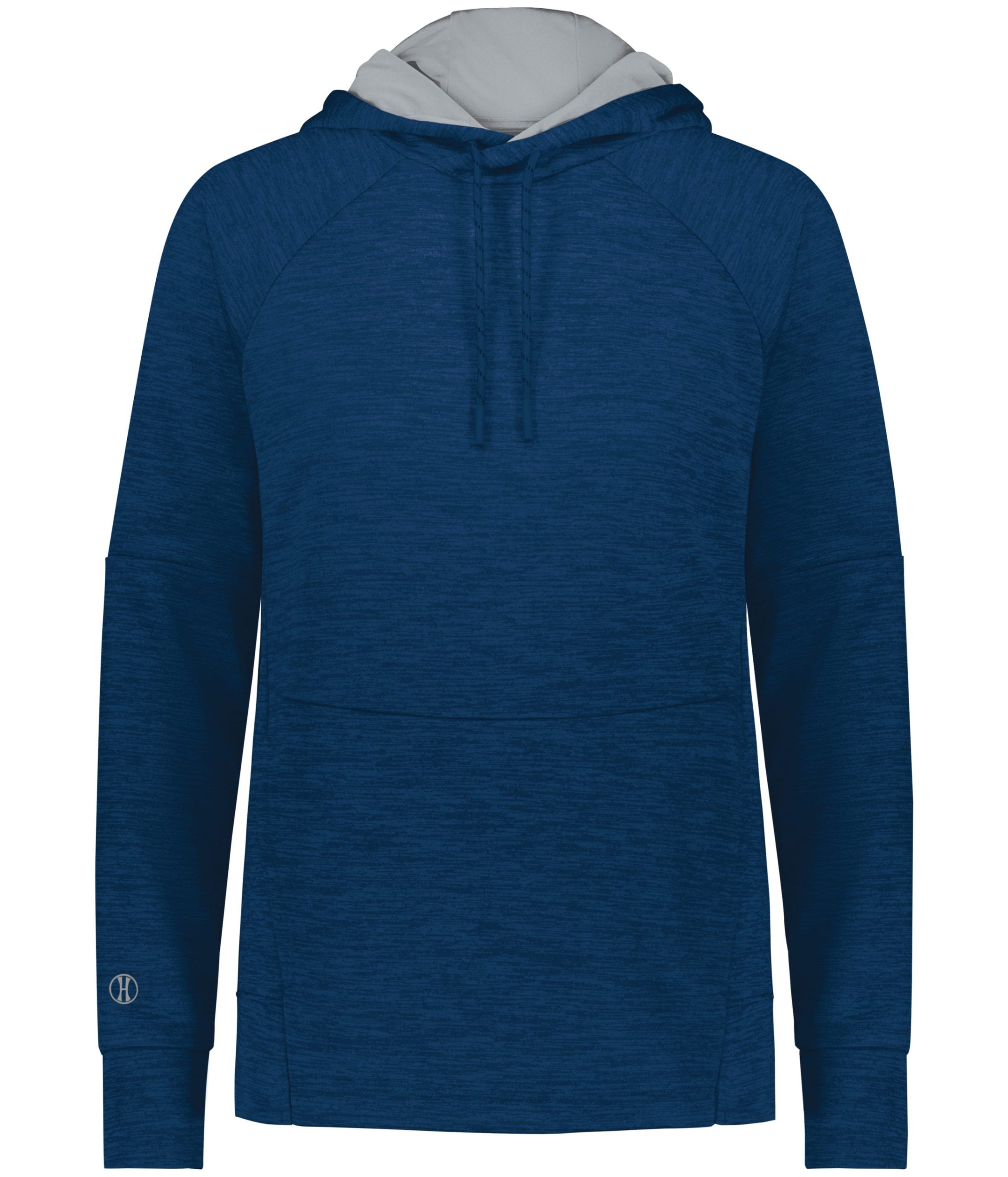 Holloway Ladies All Pro Performance Fleece Hoodie in Navy Heather/Silver