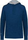 Am image of a Custom Holloway Ladies All Pro Performance Fleece Hoodie in Navy Heather/Silver!