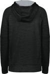 Am image of a Custom Holloway Ladies All Pro Performance Fleece Hoodie in Black Heather/Silver!