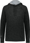 Am image of a Custom Holloway Ladies All Pro Performance Fleece Hoodie in Black Heather/Silver!