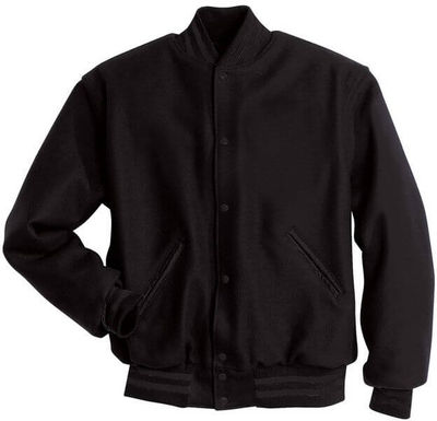 Am image of a Custom Holloway Letterman Jacket in Black!