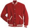 Am image of a Custom Holloway Letterman Jacket in Scarlet/White!