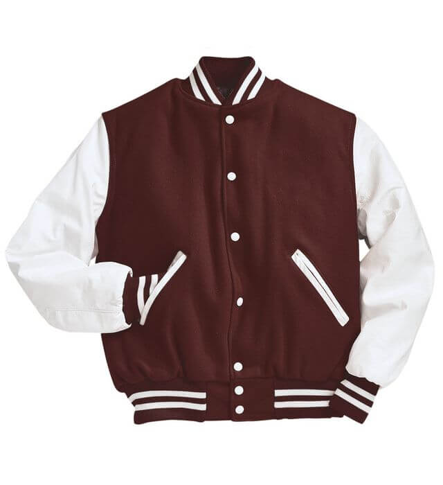 Holloway Varsity Jacket in Maroon/White