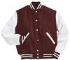 Am image of a Custom Holloway Varsity Jacket in Maroon/White!