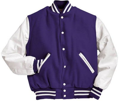 Am image of a Custom Holloway Varsity Jacket in Purple/White!