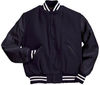 Am image of a Custom Holloway Varsity Jacket in Dark Navy/Dark Navy/White!