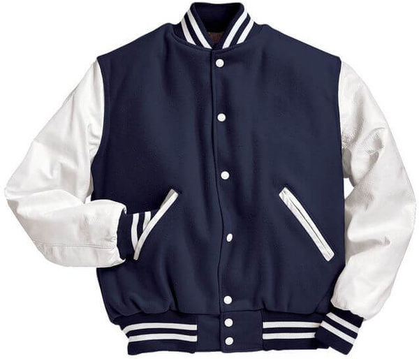 Am image of a Custom Holloway Varsity Jacket in True Navy/White!