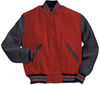 Am image of a Custom Holloway Varsity Jacket in Scarlet/True Navy/White!