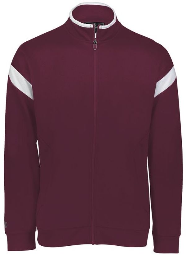 Am image of a Custom Holloway Limitless Jacket in Maroon/White!
